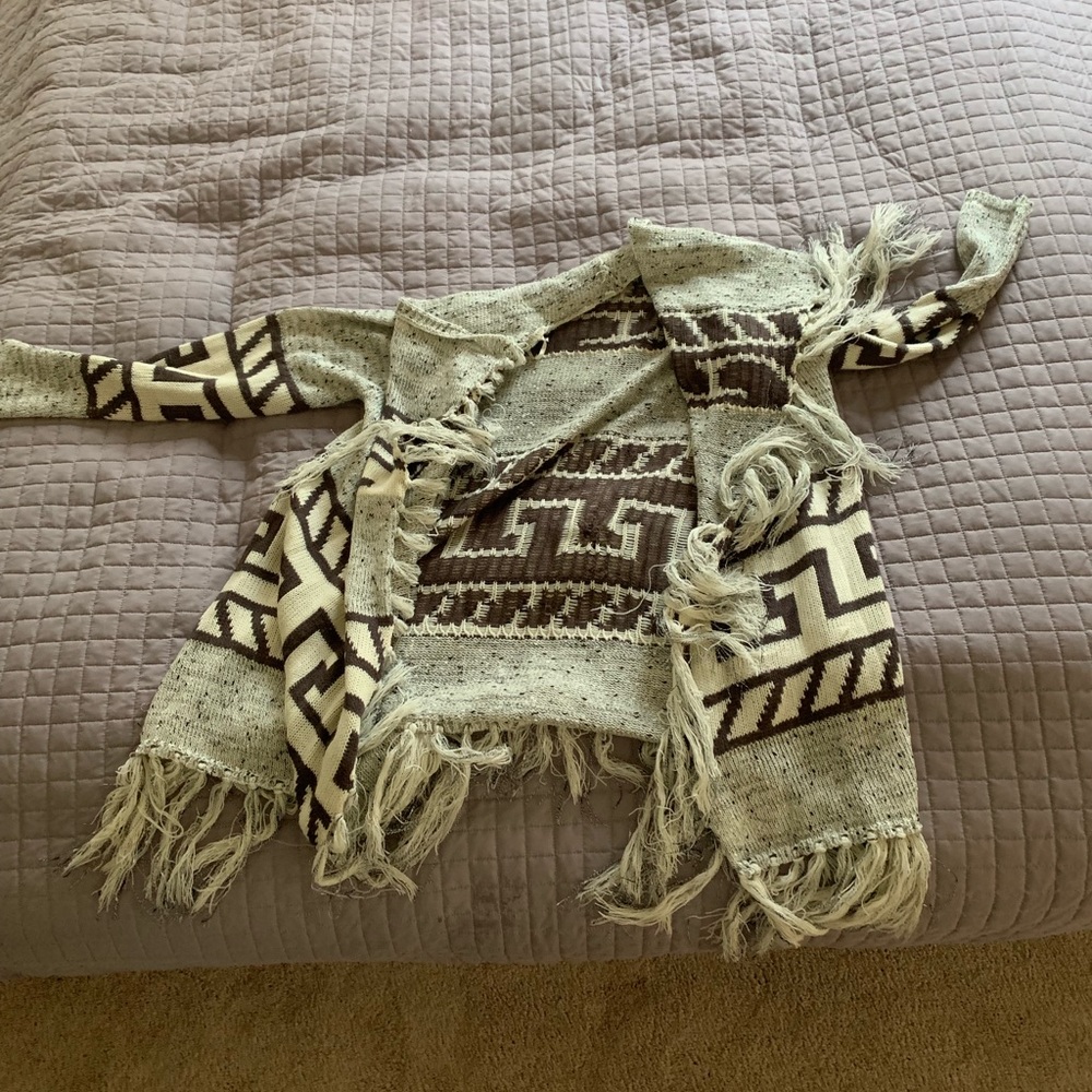 Fringe Cardigan Sweater